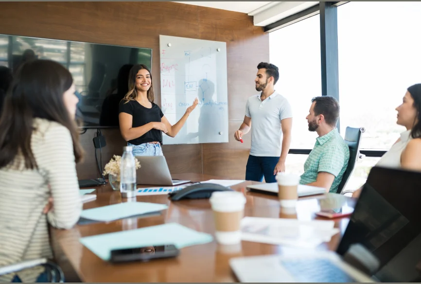 Entara Media Group team collaborating on global PR campaign for corporate clients